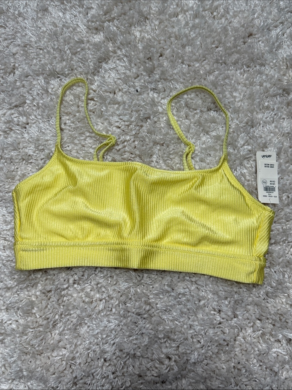 aerie Yellow Ribbed Bikini Top
